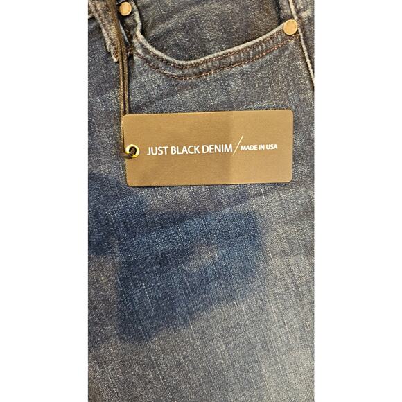 NWT Just Black Denim Hem Cutout Slim Crop Bootcut Wideleg Jeans, Sz 26 BP173J - Picture 6 of 8